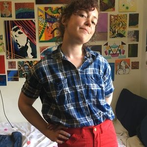 Madewell Blue Plaid Courier Shirt